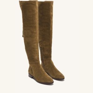 Frye Tina Tassel Lace Over The Knee Suede Boot